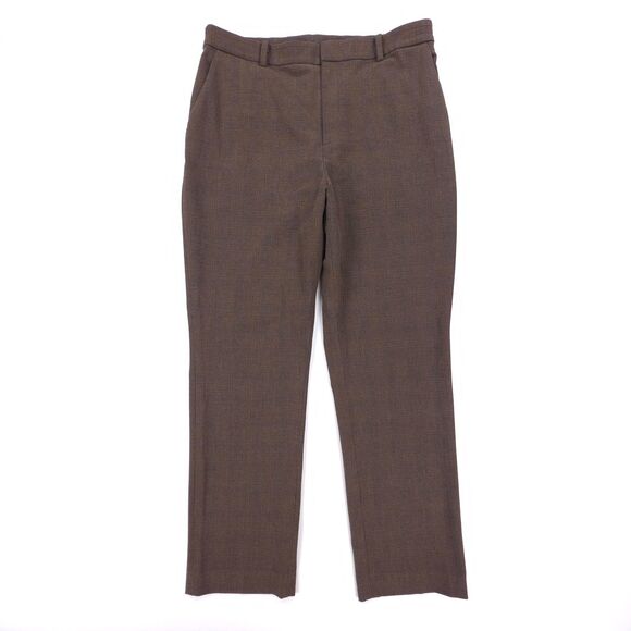NEW Uniqlo Smart 2-Way Stretch Glen-Checked Ankle Pants Brown Academia Old Money - Picture 1 of 6